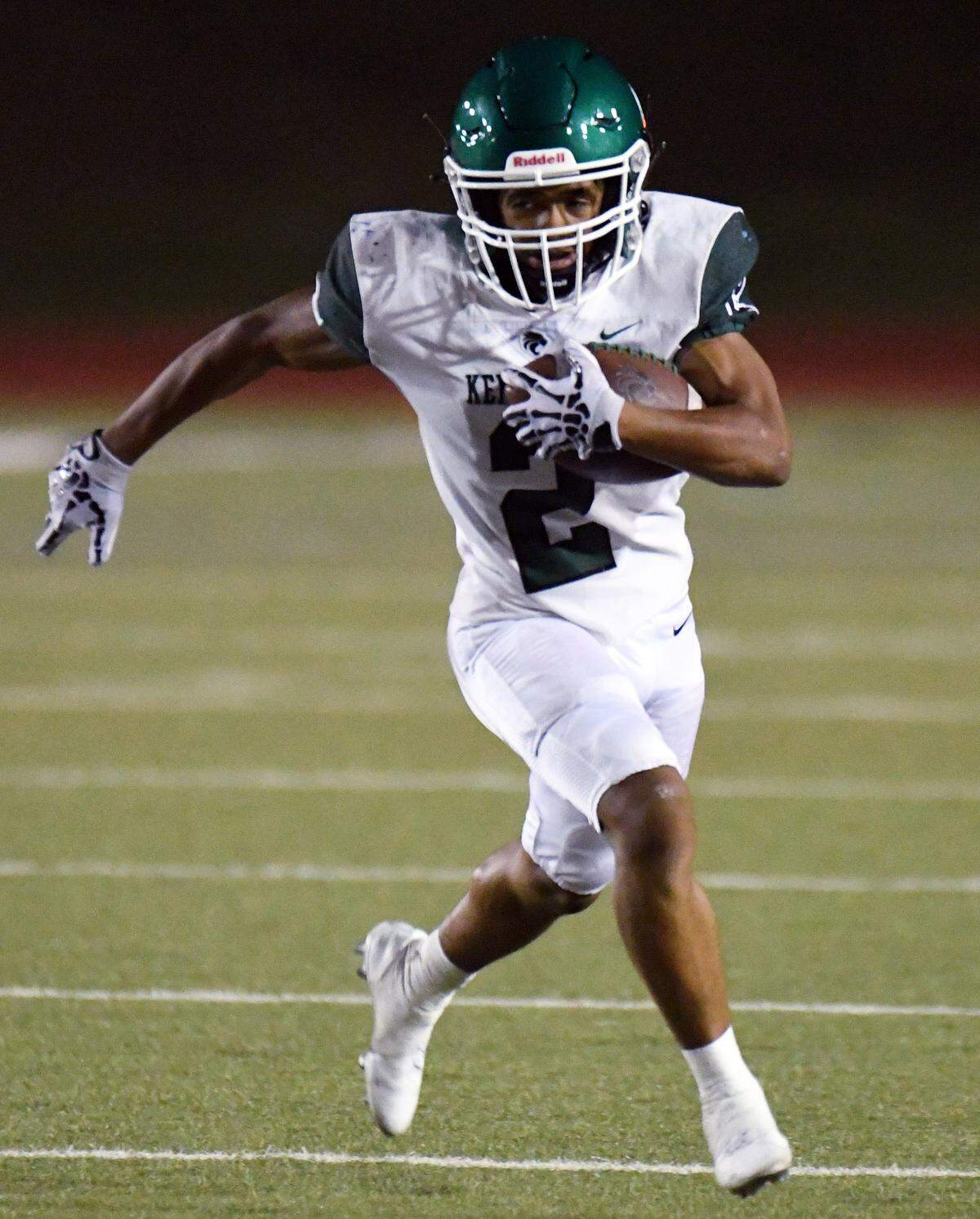 Kennedale’s Kenaj Washington rushes out of the back-field for positive yards against Western Hills in the third quarter during their District 6-4A Division 1 football game at Farrington Field in Fort Worth, Texas. Kennedale went on to win 40-14. Special/Bob Haynes