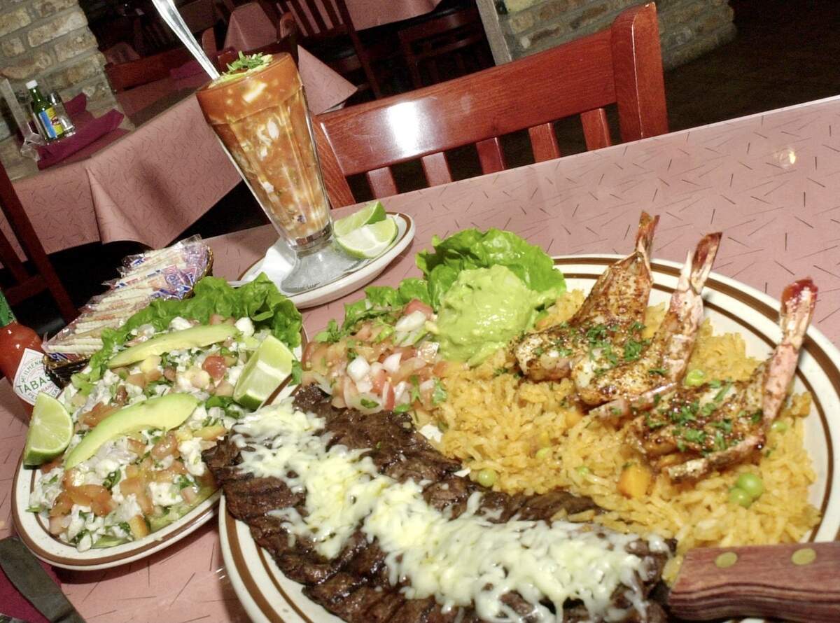 Carne asada with shrimp, shrimp cocktail and ceviche at La Playa Maya in Ridglea.