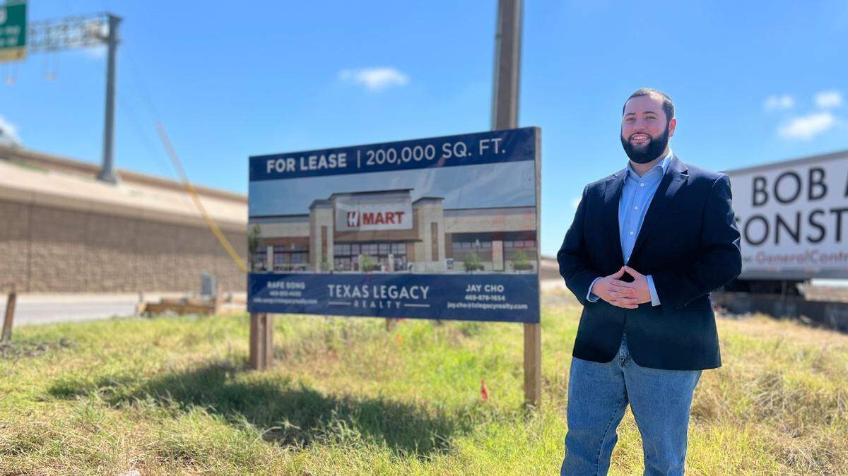 Newly elected Tarrant Apprisal District board member Eric Morris, stands in front of the construction site of the H Mart he helped bring to Haltom City on July 9, 2024. Morris said his proudest accomplishment during his tenure on the Haltom City Council was helping to bring the Asian supermarket to town.