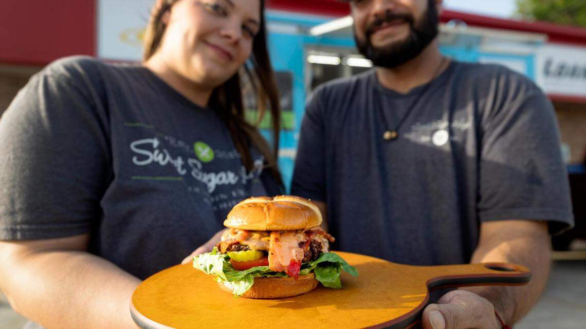 Catherine and Juan Fernandez’s mobile food truck Sweet Sugar High won Star-Telegram Readers’ Choice Best Burger contest. The couple are fairly new to the Fort Worth culinary seen, but passionate. They started their business during the COVID-19 pandemic after Juan lost his job. They hope to one day open a permanent location.