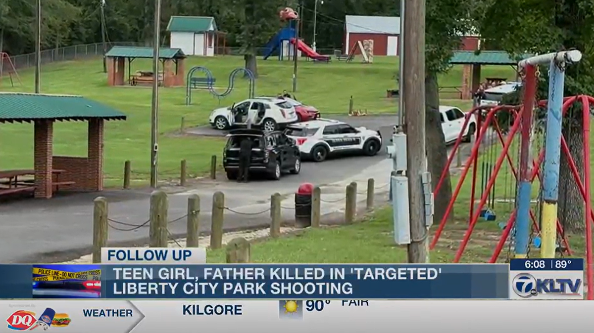 A teenage girl and her father were fatally shot by the teen’s boyfriend at a park in Liberty City, Texas.