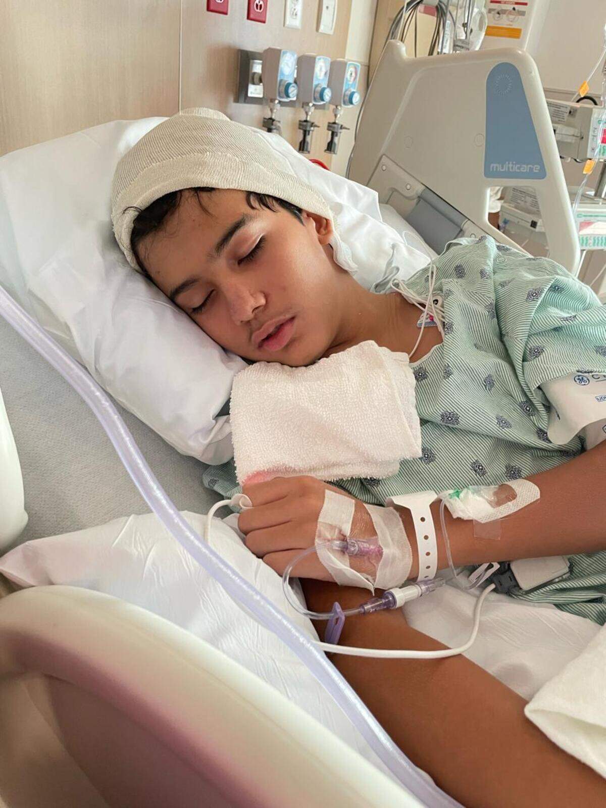 Humberto Rodriguez Lopez recovering from his first surgery in Miami.