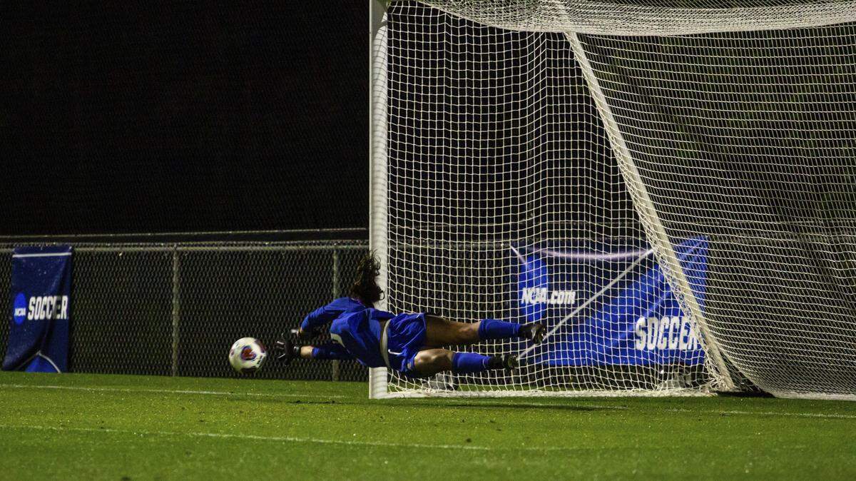 TCU senior goalkeeper Emily Alvarado made two clutch saves during penalty kicks as the Frogs advanced to the Elite Eight of the NCAA Tournament.
