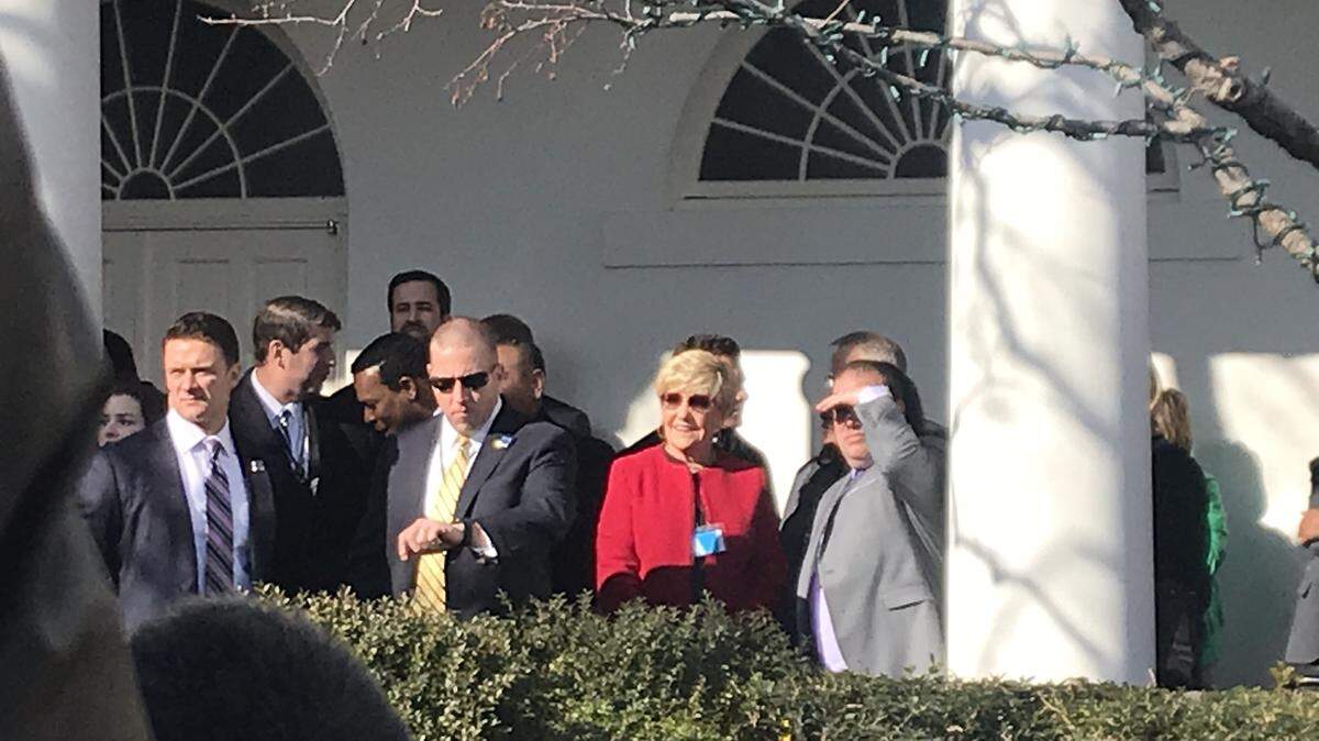 Fort Worth Mayor Betsy Price is shown at the White House Rose Garden ahead of President Donald Trump’s announcement on re-opening the government, January 25, 2019.