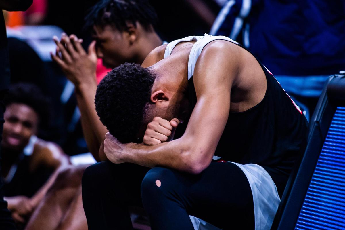 The Knights suffer a heartbreaking 71-70 loss to Beaumont United in the 5A state final at the Alamodome in San Antonio Texas, on March 12, 2021. Beaumont United went on to win 71-70 in overtime. (Photo by Matt Smith. Special to the Star-Telegram).