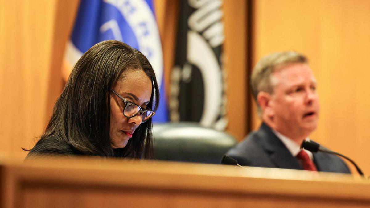 Tarrant County Commissioner Alisa Simmons listens to public comment during a County Commissioners Court meeting on Tuesday, May 7, 2024.