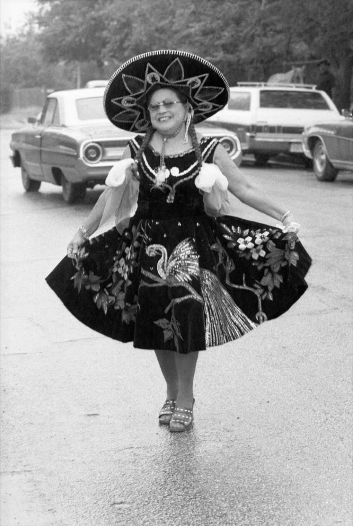Sept. 14, 1974: A woman participating in the Mexican Independence Day parade in Fort Worth.