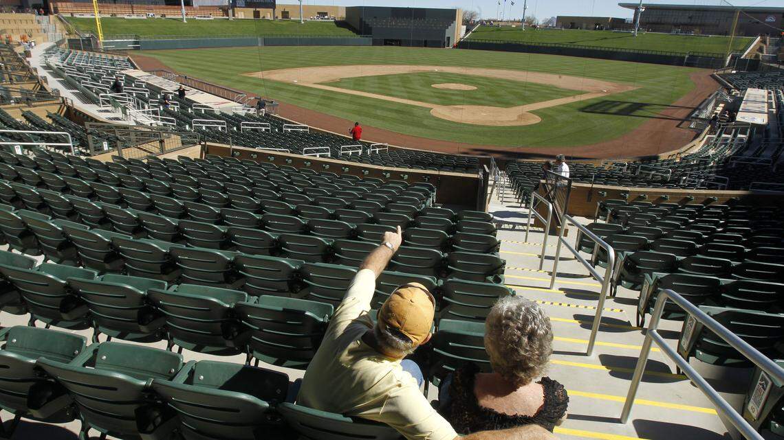 The Salt River Fields at Talking Stick Stadium in Scottsdale, Ariz. could potentially be home to MLB regular season games if a proposal is approved to start the 2020 season in Arizona. The games would potentially be played in front of no fans.