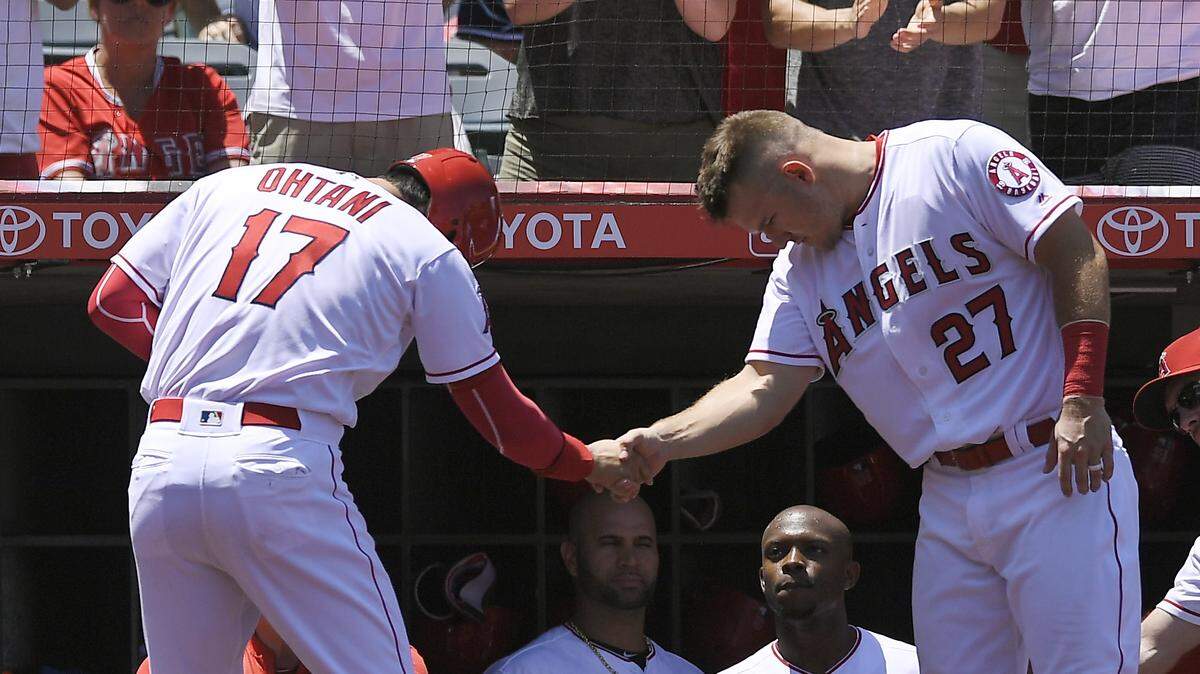 Shohei Ohtani scored one of the two Angels runs in the second inning Sunday. While Mike Trout was held in check by Doug Fister, the Rangers lost 3-1.