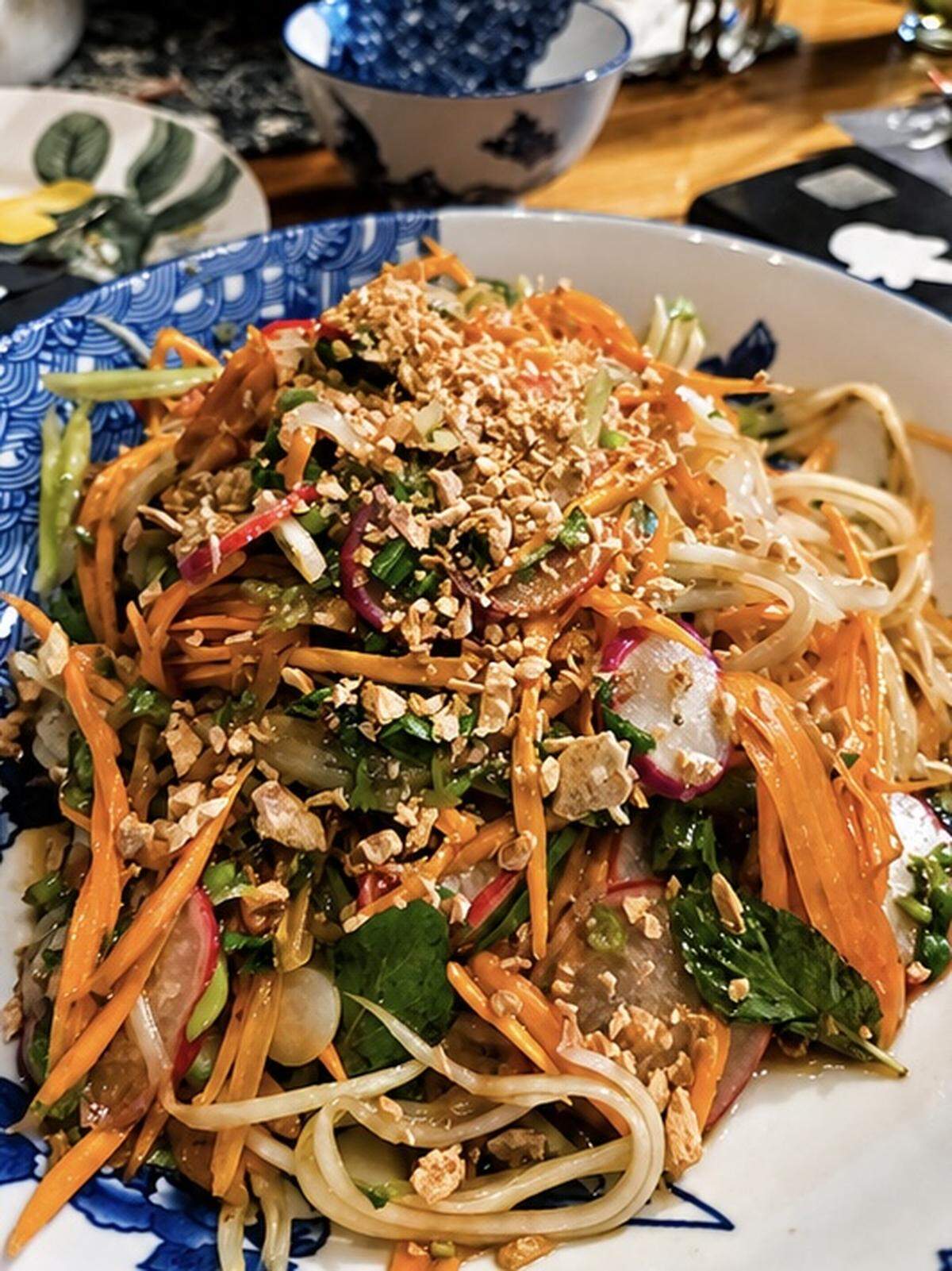 Green mango salad from Hao’s Grocery and Cafe April family dinner. Chef Hao Tran cooked up a sneak peek into the Duong DeVille menu.