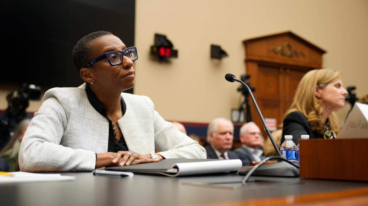 Harvard University President, Dr. Claudine Gay, left and Liz Magill, President of the University of Pennsylvania testify at the House Committee on Education and the Workforce hearing on the recent rise in antisemitism on college campuses on Dec. 5, 2023.