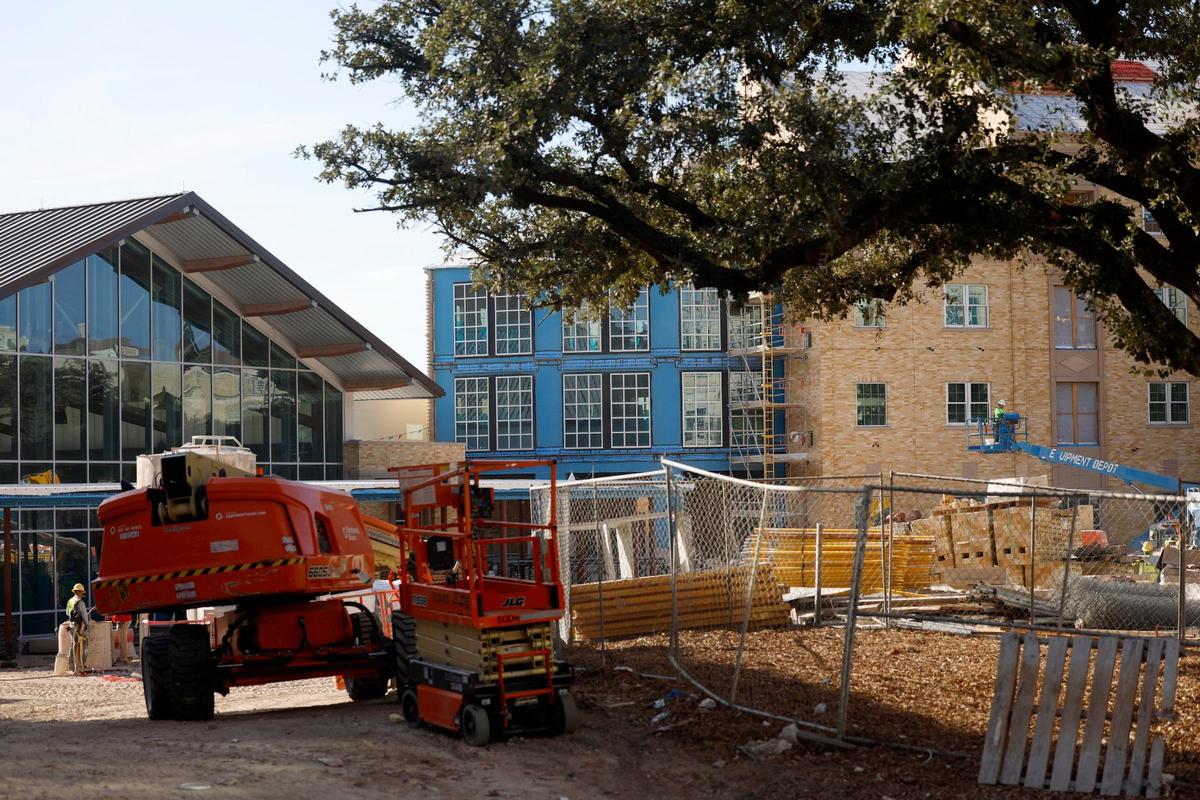 Construction continues on new residence halls on the east side of Texas Christian University campus on Monday, Aug. 19, 2024, in Fort Worth. The dorms are expected to be ready for students for the spring semester.