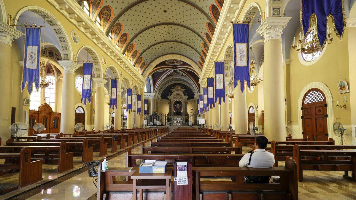Mass has been suspended indefinitely in Arlington, Virginia, in the wake of the coronavirus pandemic. Similar suspensions have occurred around the world, including at the Immaculate Conception Cathedral in Manila, Philippines.