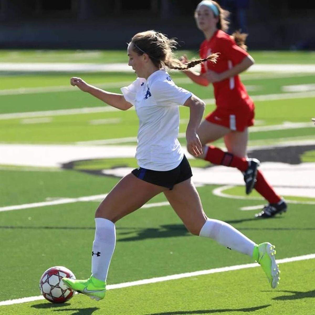 Byron Nelson defender Raegan Sharer helped the Bobcats to the 4-6A championship