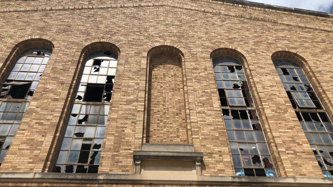 The 1924 Ku Klux Klan hall north of downtown Fort Worth is proposed for demolition. The land will be on the riverbank of the West Fork of the Trinity River when a flood control project is completed.