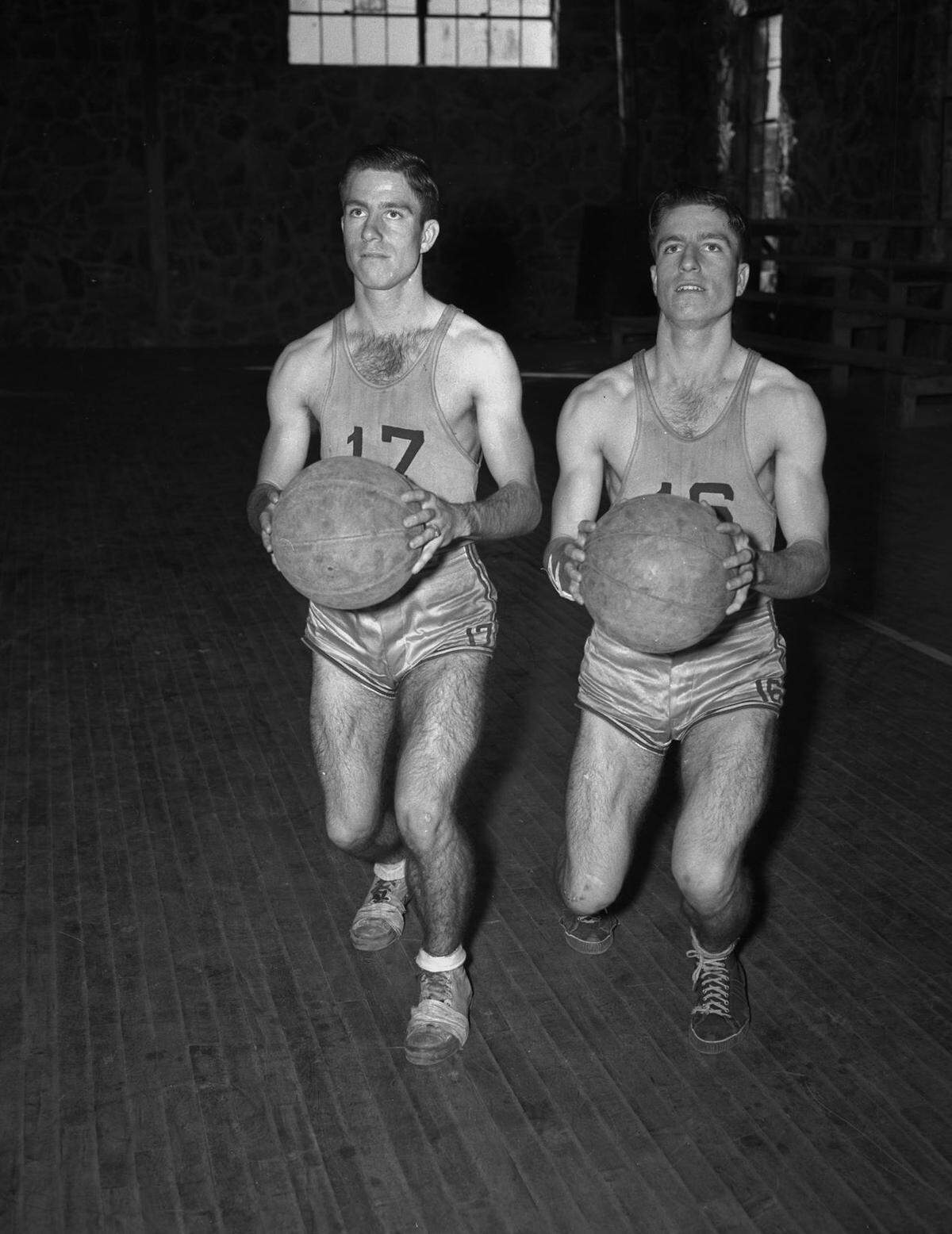 Jan. 21, 1940: “Keller’s Double Trouble”: Accounting for two-thirds of the scoring for Keller High School’s basketball team are the Pulliam twins. The twin brother forward combination of (left to right) Lloyd Pulliam, No. 17, and Boyd Pulliam, No. 16, has been tough on opponents all season. The twins go into action tonight in a home game against Birdville High School which counts in the Tarrant County League standings.