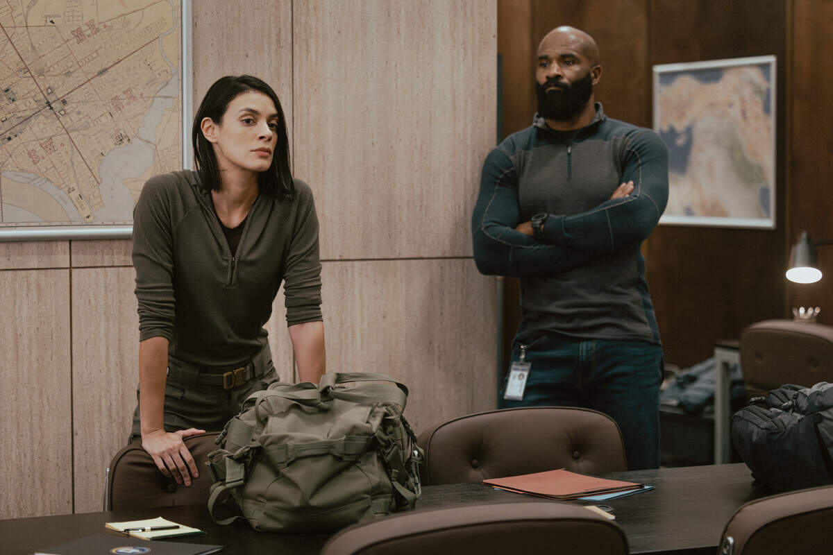 L-R: Laysla De Oliveira as Cruz and LaMonica Garrett as Tucker in “Lioness,” episode 4, season 3, streaming on Paramount+, 2026.