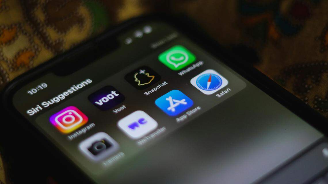 Apps on an Apple iPhone screen.