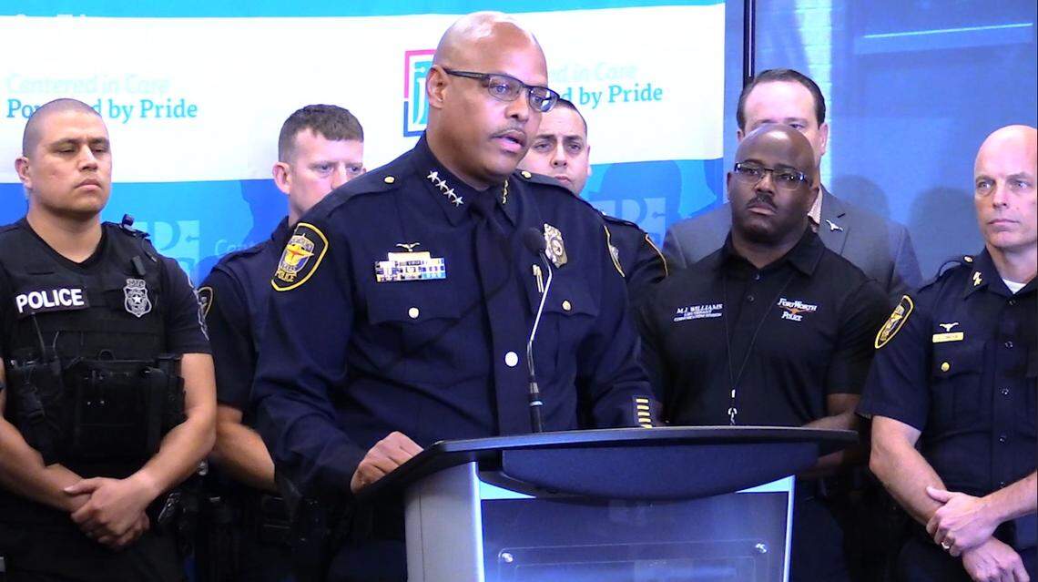 Fort Worth Police Chief Joel Fitzgerald said Officer Garrett Hull was part of a unit investigating a ring responsible for a string of violent robberies since at least June.