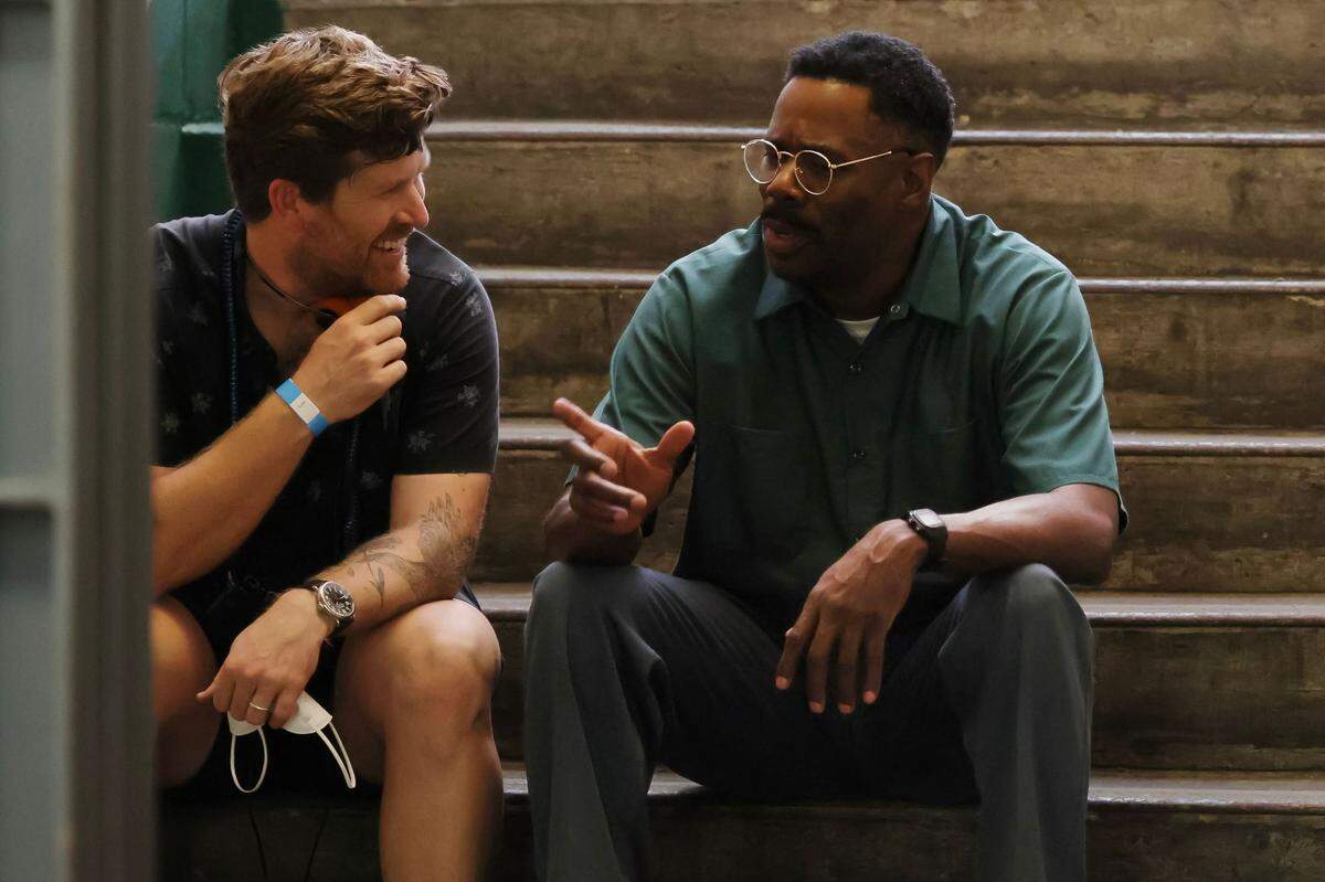 (L-R): “Sing Sing” director Greg Kwedar and star Colman Domingo on set.