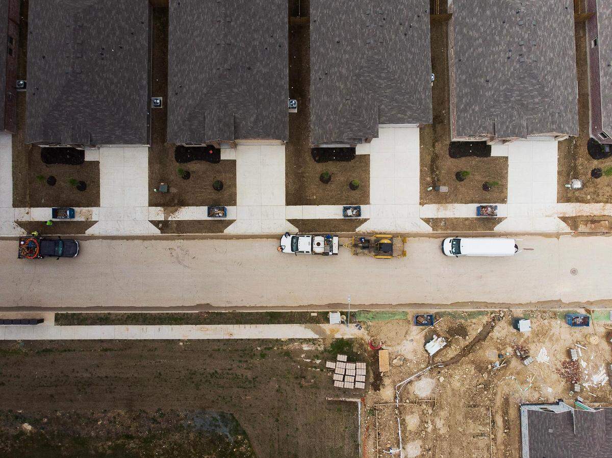 A new housing development is under construction near Clara Love Elementary, part of Northwest ISD, in Justin on Wednesday, March 30, 2023. Northwest ISD has added 15,000 students since 2010. Its nearly $2 billion bond will go toward a high school, a middle school, four elementary schools and four early childhood centers.