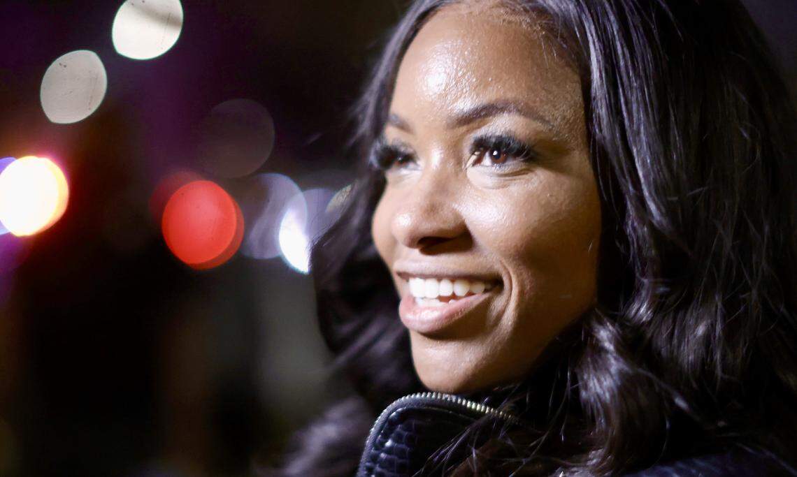 Rep. Jasmine Crockett (D-TX) speaks with supporters on February 27, 2026 in Dallas, Texas. Crockett is running in the Texas primary, where voters will decide which Democratic and Republican candidates will face off this November in congressional races for U.S. Senator and the U.S. House.