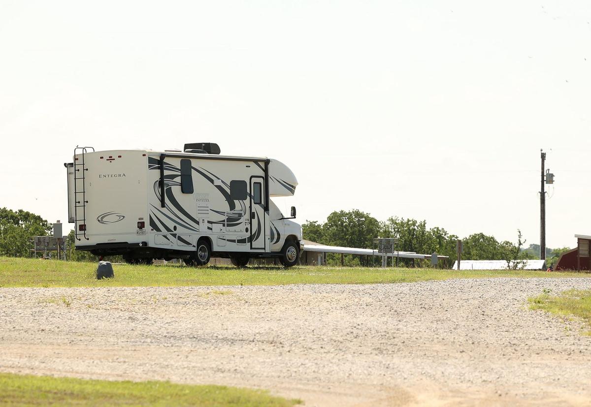 Wildwood Naturist’s Resort has an area for RVs on Friday, May 17, 2024, in Decatur. Wildwood is a nudist facility where guests and members can enjoy various amenities, like two pools and wilderness trails, on 98 acres of land in North Texas.