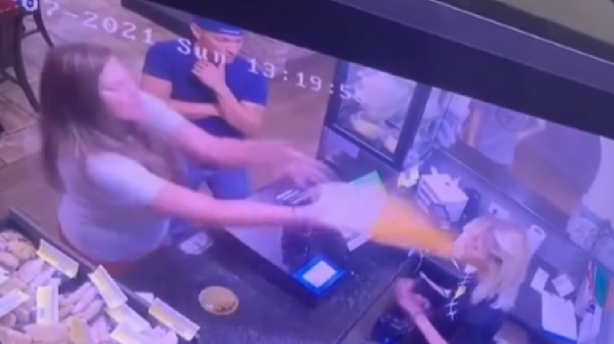 A customer at a restaurant in Temple, Texas, threw soup at a worker, video shows. The customer faces charges, according to police.