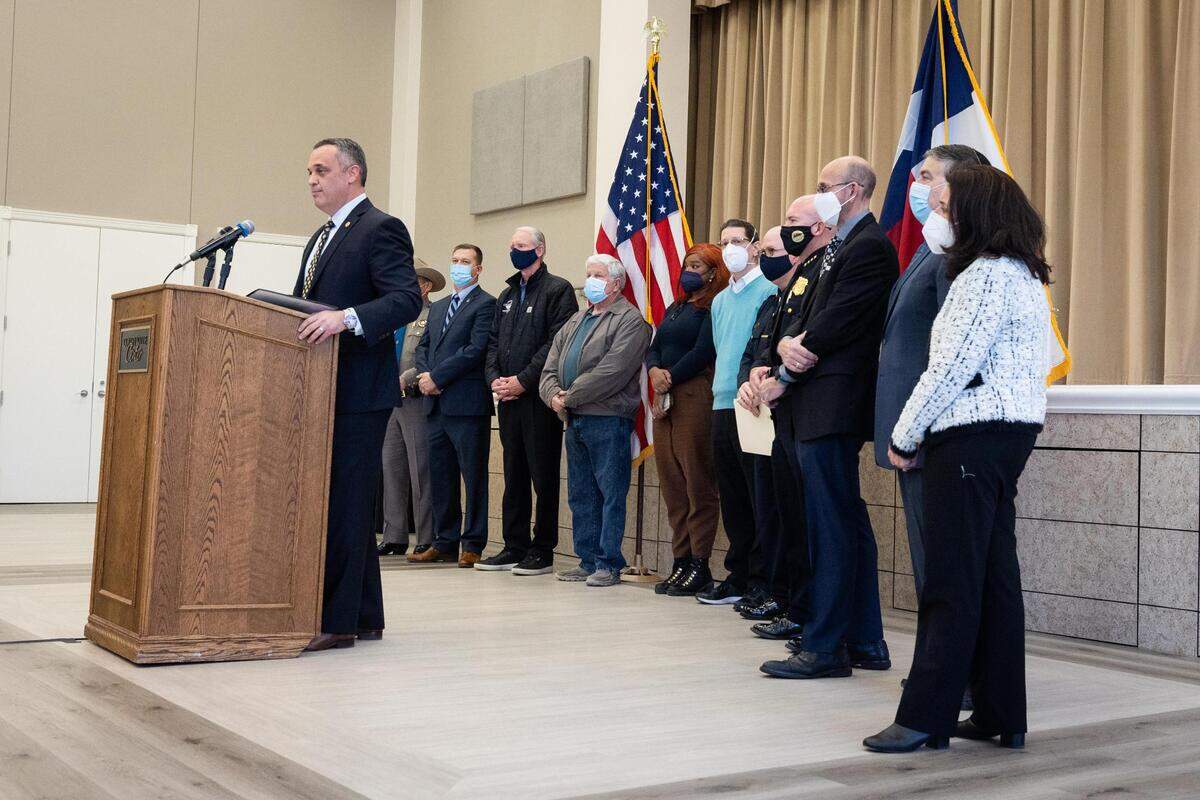 Special Agent in Charge Matthew DeSarno, FBI Dallas Field Office, talks about the Jan. 15 hostage situation during a press conference Friday, Jan. 21, 2022, in Colleyville.