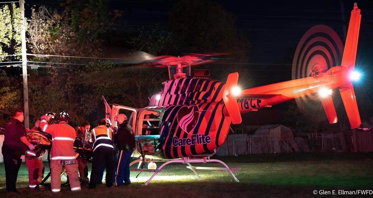 Firefighters found two men inside a burning house in the Como area Tuesday night. Both victims were airlifted to Parkland Hospital, where they are listed in critical condition.