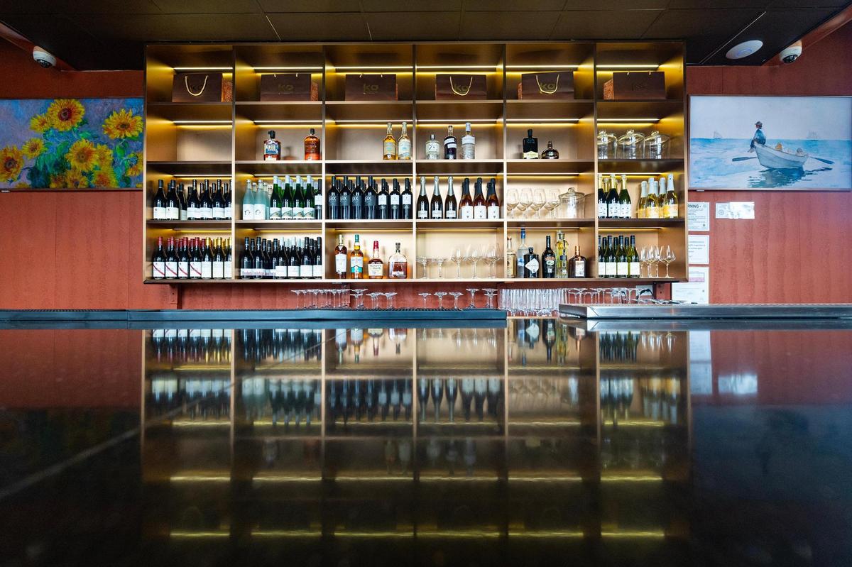 The bar in the main dining room at the new Ko Thai restaurant on Magnolia Avenue in Fort Worth on Tuesday, April 29, 2025.