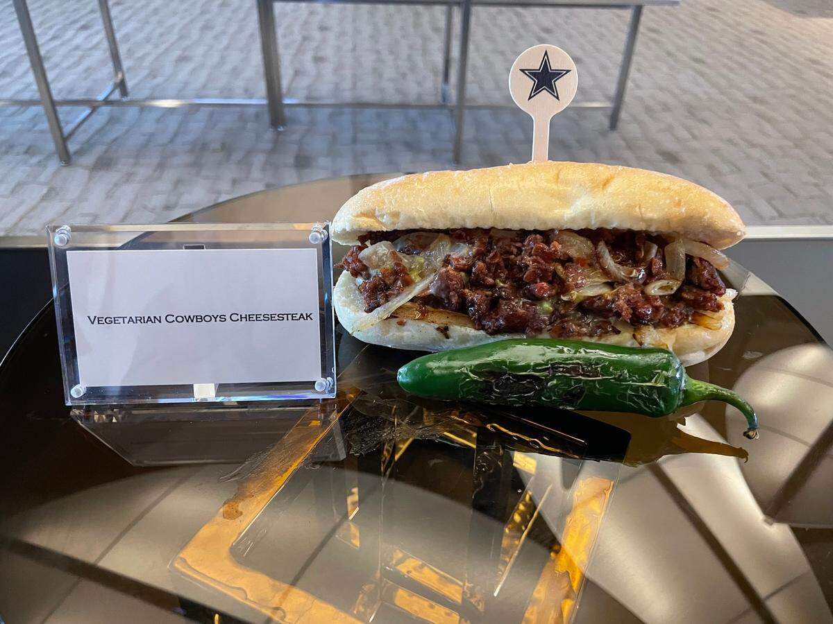 Vegetarian Cowboys Cheesesteak available at Dallas Cowboys home games this season.