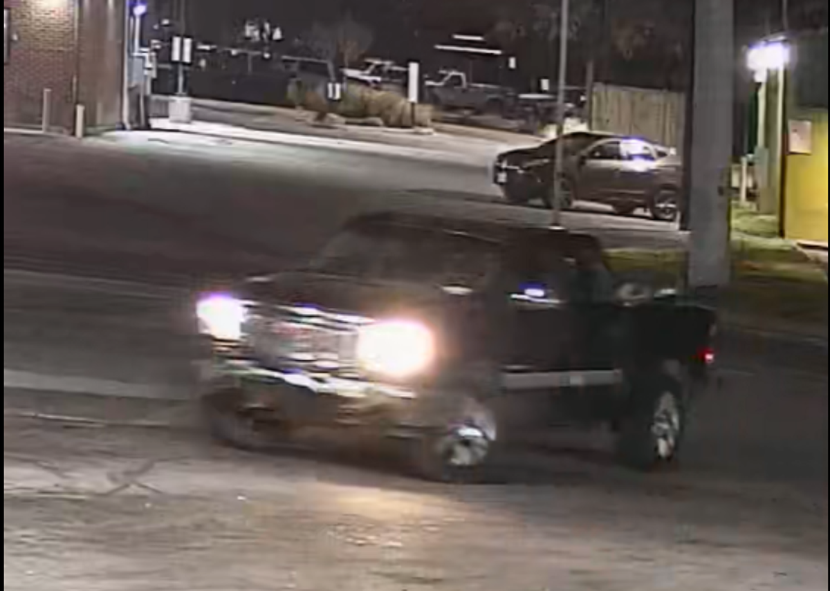 The front view of the suspect’s vehicle, a 2005-2010 GMC pickup.
