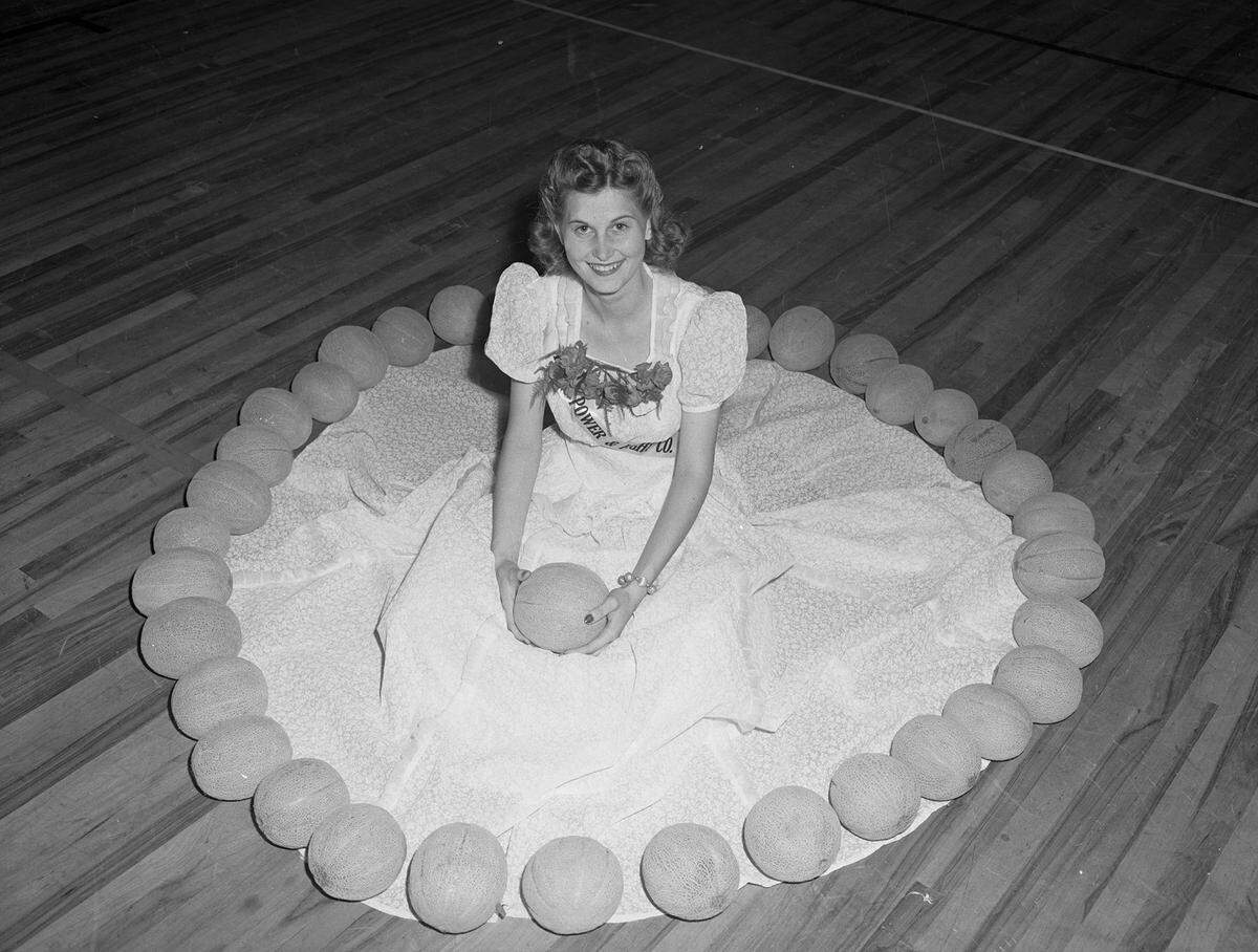 July 3, 1941: Darlene Jackson, queen of the Grapevine Cantaloupe Festival.