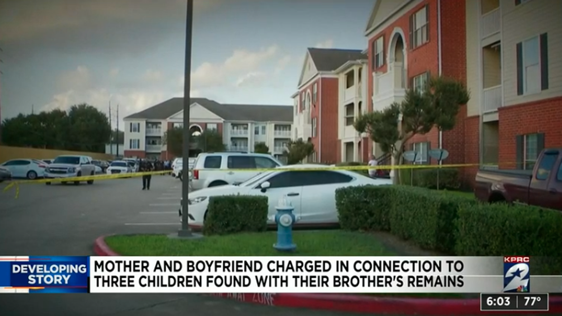 After an 8-year-old boy’s skeletal remains were found in an apartment where his siblings were abandoned, the boy’s mom and her boyfriend were arrested, cops sasy.
