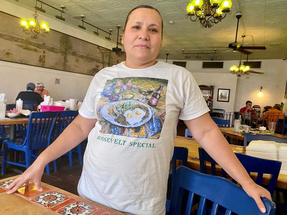 Berta Miranda, kitchen manager at The Original for 21 years, grew up making puffy tacos in Villahermosa.
