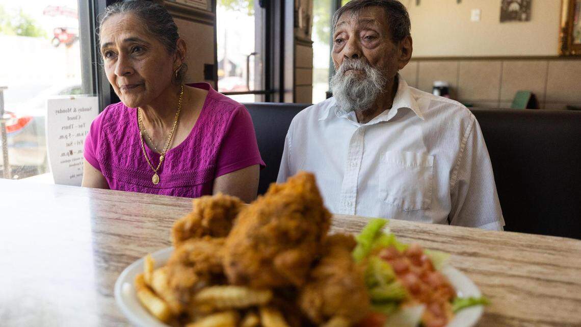 Maria Martinez and her father Jesus Borja run the Jesus Family Restaurant on Main Street in Fort Worth.