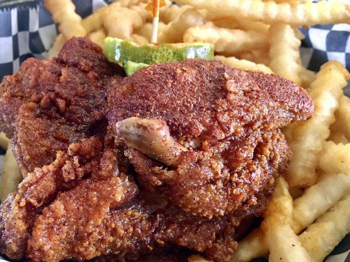 The hot chicken breast at Hattie B’s in West Nashville, Tennessee, Feb. 20, 2024.