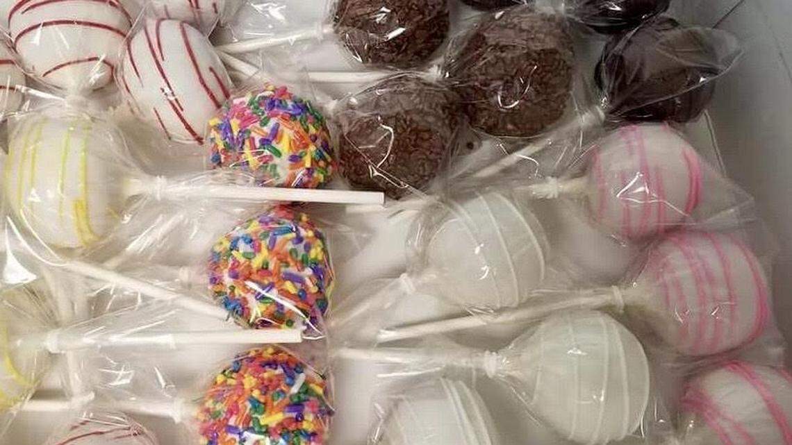 Cake balls and cookies are sold at Charley’s Sweet Shack next door to Charley’s Old Fashioned Hamburgers.