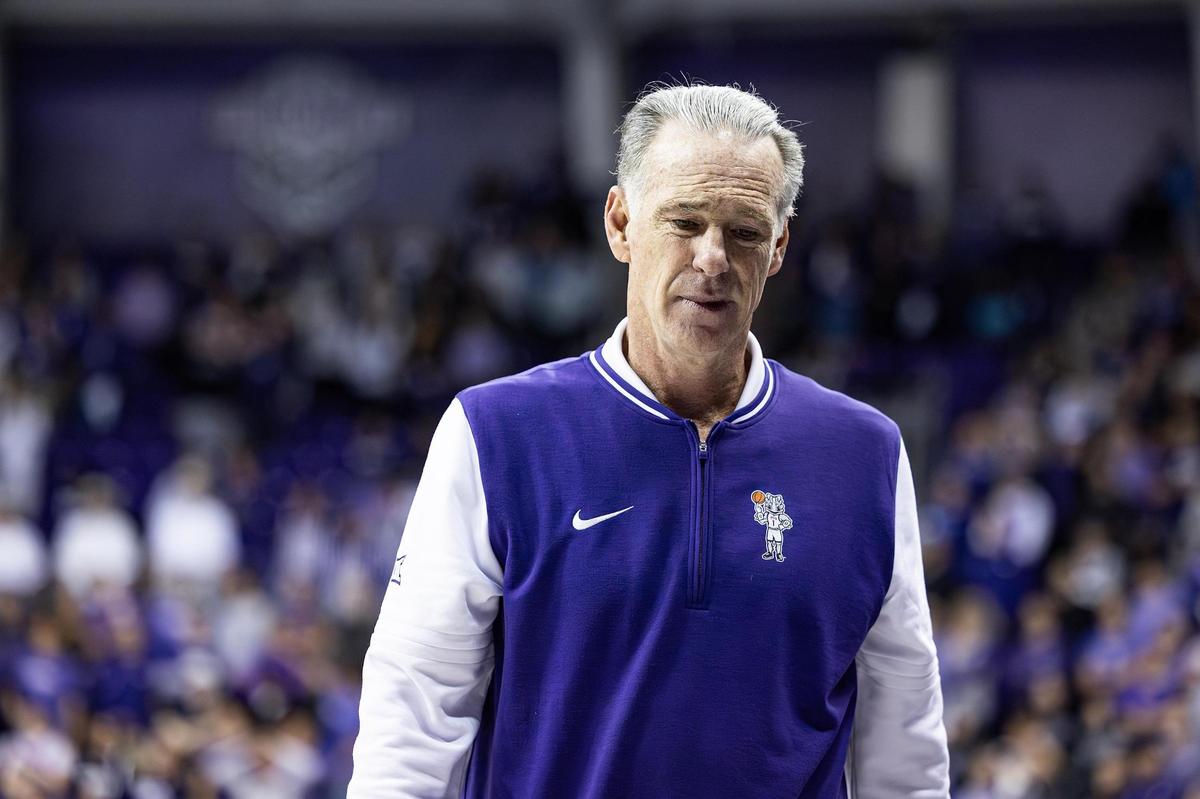 TCU Head Coach Jaime Dixon walks back to the bench following a turnover in the second half of an NCAA game between TCU and Kansas at Schollmaier Arena in Fort Worth on Wednesday, Jan. 22, 2025.