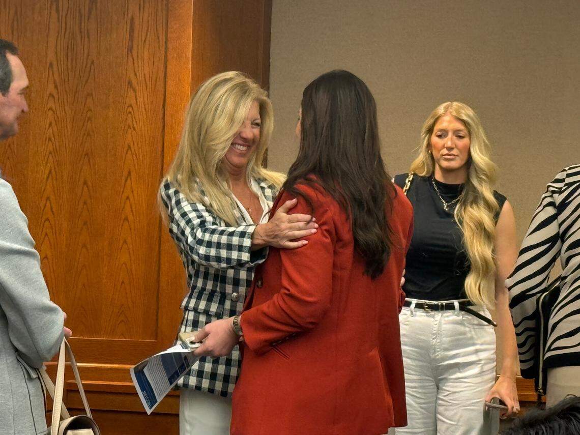 Cindy Clemishire and Elizabeth Phillips testified in support of a bill related to non-disclosure agreements in a March 19 Judiciary and Civil Jurisprudence committee hearing.