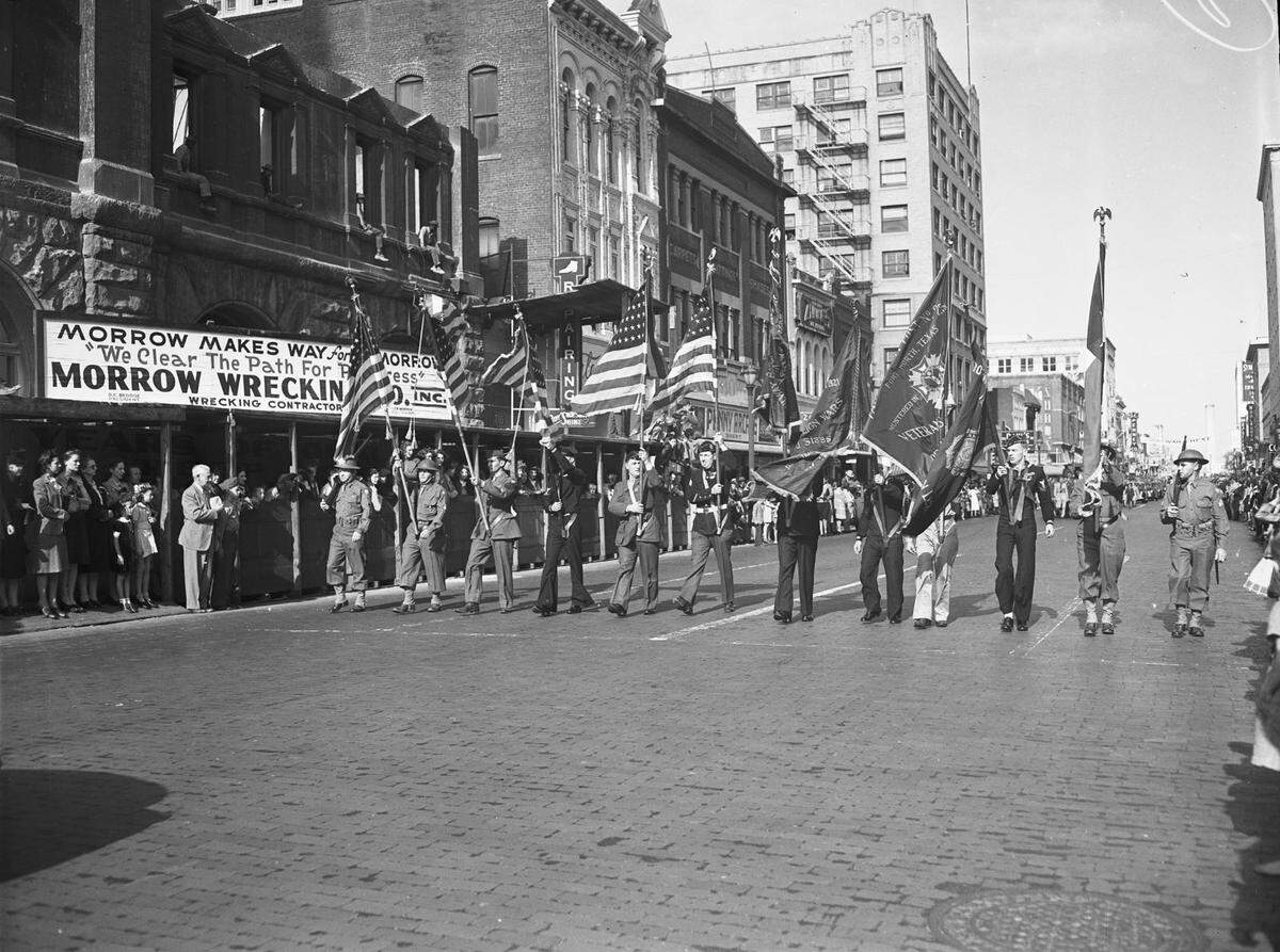 Fort Worth celebrated Armistice Day Nov. 11, 1946, with a mile-long parade of veterans of the two world wars.