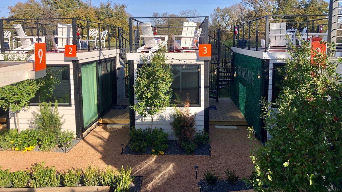Tim Love’s Hotel Otto in west Fort Worth features smartly designed shipping containers as rooms.