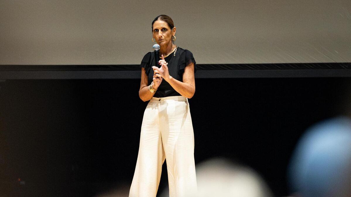 Karen Molinar, the newly appointed superintendent of the Fort Worth Independent School District, speaks to the community members in attendance during the third FWISD community meeting to discuss potential school closures on Thursday, Feb. 27, at Benbrook Middle-High School.