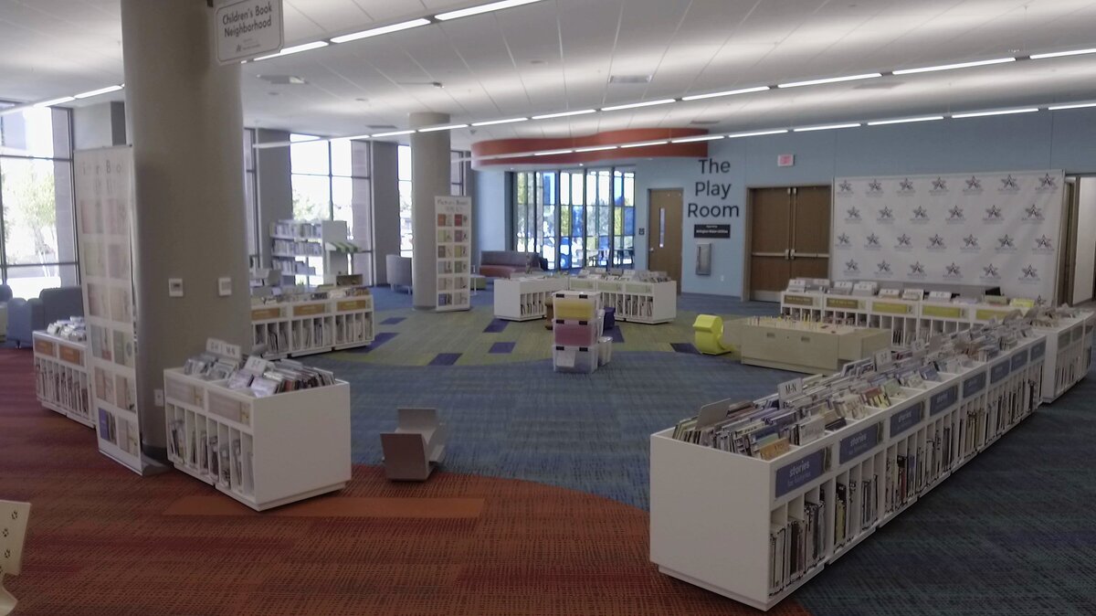 Kids area at the George W. Hawkes Downtown Library in Arlington, TX, June 14, 2018.