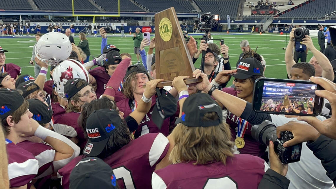 Hawley’s return trip to state successful as Bearcats rout Refugio for first title