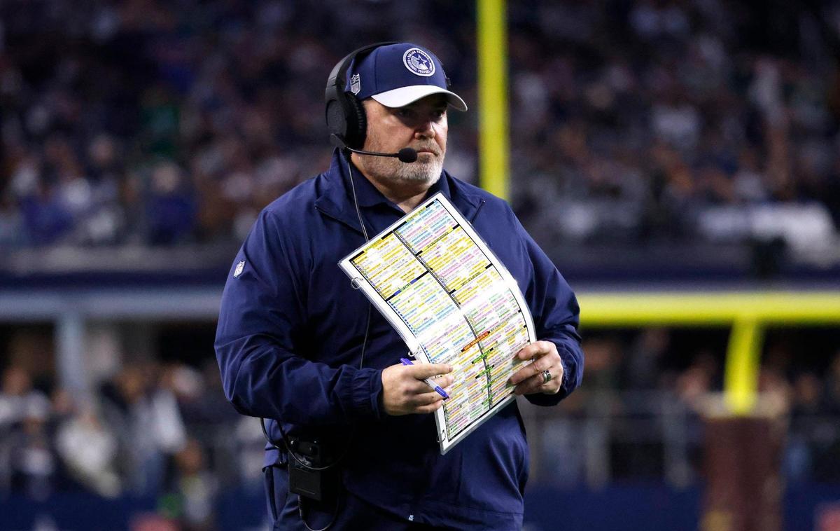 Dallas Cowboys head coach Mike McCarthy watches from the sidelines against the Philadelphia Eagles on Sunday, December 10, 2023, at AT&T Stadium in Arlington.