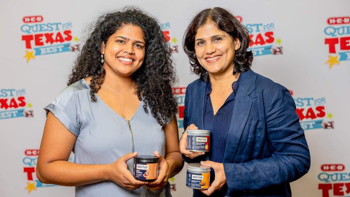 Arpitha Neravetla, right, started Spicytude Spices in 2020. Her daughter, Shravani Yerrabothu, helps with the business.