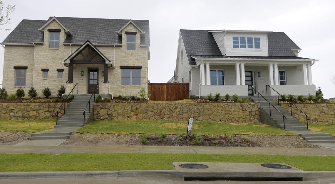 New homes at Walsh development in Fort Worth, TX, Tuesday, March 27, 2018.