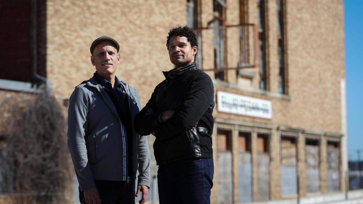 Daniel Banks, left, and Adam McKinney of DNAWORKS created the 1012 Leadership Coalition, which includes five local organizations, to save the former Ku Klux Klan Hall and transform it into an international center for arts and community healing.